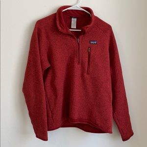 Men's red Patagonia quarter zip jacket pullover